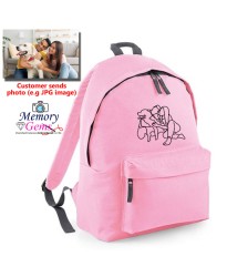 Your Photo Embroidery on BG125 Original fashion backpack | Memory Gems