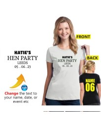 Personalised Hen Party Leeds Customised Date Destination Wedding Unisex Adult T-Shirt