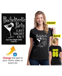Hen Night T Shirt Bachelorette Party with custom text