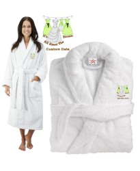 Deluxe Terry cotton with ITS ALL ABOUT DRESS CUSTOM TEXT Embroidery bathrobe