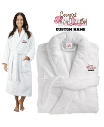 Deluxe Terry cotton with COWGIRL BRIDE CUSTOM TEXT Embroidery bathrobe