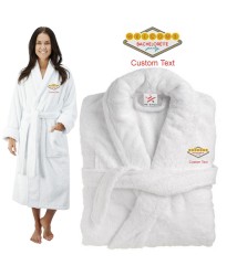 Deluxe Terry cotton with bachelorette party classic vegas design CUSTOM TEXT Embroidery bathrobe