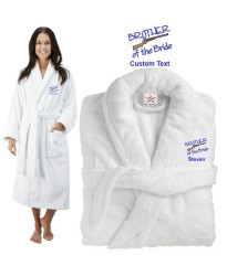 Deluxe Terry cotton with brother of the bride gun CUSTOM TEXT Embroidery bathrobe