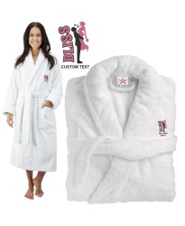 Deluxe Terry cotton with Couple Bliss CUSTOM TEXT Embroidery bathrobe