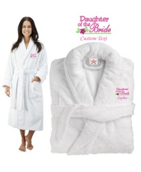 Deluxe Terry cotton with daughter of the bride CUSTOM TEXT Embroidery bathrobe