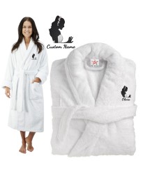 Deluxe Terry cotton with elegant stylish bride CUSTOM TEXT Embroidery bathrobe