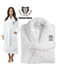 Deluxe Terry cotton with Father of the bride with coat CUSTOM TEXT Embroidery bathrobe