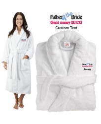 Deluxe Terry cotton with father of bride send money quick CUSTOM TEXT Embroidery bathrobe