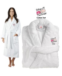 Deluxe Terry cotton with father of bride credit card CUSTOM TEXT Embroidery bathrobe