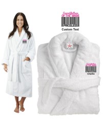 Deluxe Terry cotton with grand father of the bride barcode CUSTOM TEXT Embroidery bathrobe