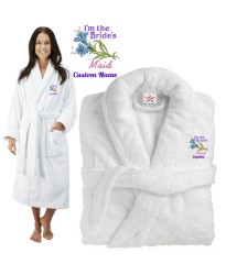 Deluxe Terry cotton with i am the brides maid CUSTOM TEXT Embroidery bathrobe