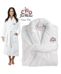 Deluxe Terry cotton with just hitched CUSTOM TEXT Embroidery bathrobe