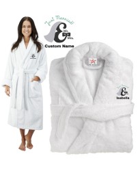 Deluxe Terry cotton with mr & mrs just married CUSTOM TEXT Embroidery bathrobe