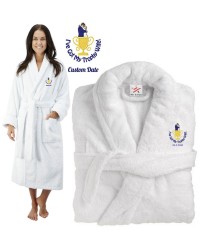 Deluxe Terry cotton with i have got my trophy wife CUSTOM TEXT Embroidery bathrobe