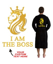 A Lion King BACK Custom Name Embroidery on TERRY bathrobe