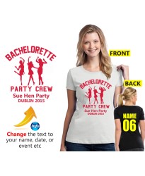 Hen party crew with your personalised text t shirt