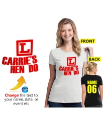 Learners logo on Hen Do Customised T shirt