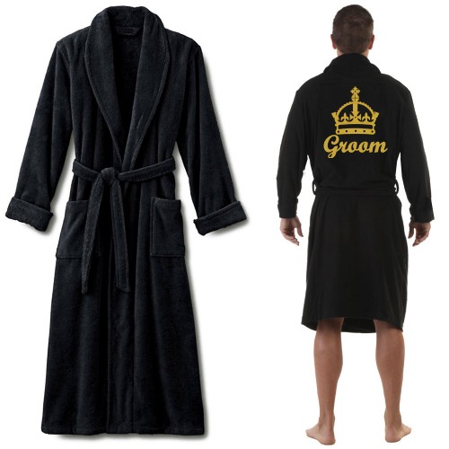 A TERRY CROWN and custom name Embroidery bathrobe