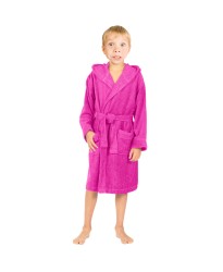 Children Fuschia Pink Hooded Robe