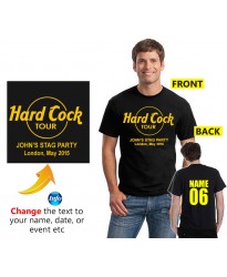 Hard cock tour cool Customised Stag T shirt
