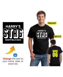 Stag Customised Name Destination & Year Best Man Weekend Bachelor Party Printed Adult T-Shirt