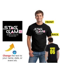  Stag Game Custom Destination Name & Year Series Inspired Bachelor Party Adult Printed T-Shirts 