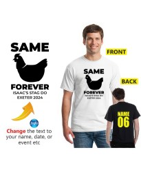  Same Hen Forever Personalised Name Text & Year Husband To Be Stad Weekend Adult Printed Tee