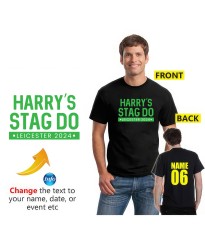 Stag Do Custom Name & Year Football Club Theme Inspired Bachelor Party Weekend Printed Adult Tee