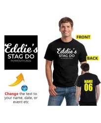 Stag Do Custom Name Destination & Year Last Night of Freedom Groom's Crew Printed Adult T-Shirt