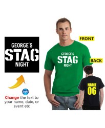 Stag Night Custom Name Groom Squad Bachelor Party Adult Printed T-Shirts 