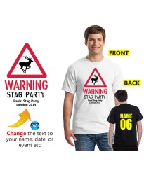 Stag Party Warning sign with Stag inside t shirt
