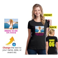 Bride To Be On Tour Personalised Image Hen Weekend Unisex Adult T-Shirt