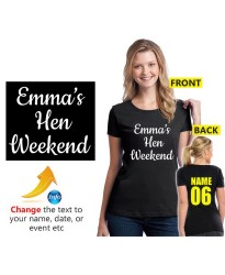 Personalised Text Hen Weekend Bride To Be Party Party Unisex Adult T-Shirt