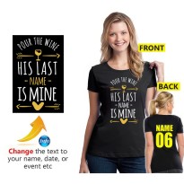 Pour The Wine His Last Name Is Mine Hen'do Bride to Be Unisex Adult T-shirt