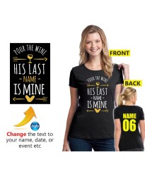 Pour The Wine His Last Name Is Mine Hen'do Bride to Be Unisex Adult T-shirt