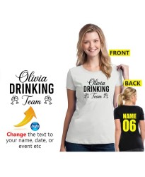 Drinking Team Personalised Custom Text Tee Hen Nightclub Party Unisex Adult T-Shirt