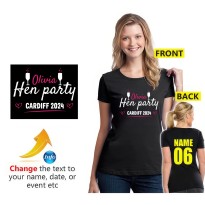 Personalised Text Year Hen Party Bachelor Bride To Be Fun Celebration Unisex Adult T-Shirt