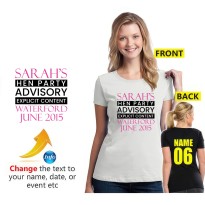 Hen Party Advisory Explicit Content Custom Text Year Unisex Adult T-Shirt