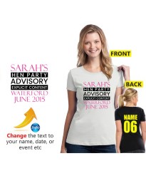 Hen Party Advisory Explicit Content Custom Text Year Unisex Adult T-Shirt