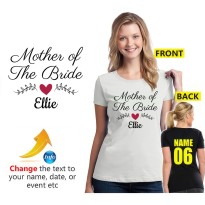Personalised Mother Custom Text Bridal Shower Unisex Adult T-Shirt