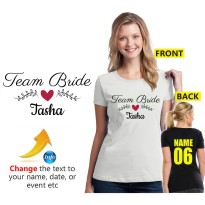 Personalised Team Custom Text Bridal Shower Unisex Adult T-Shirt