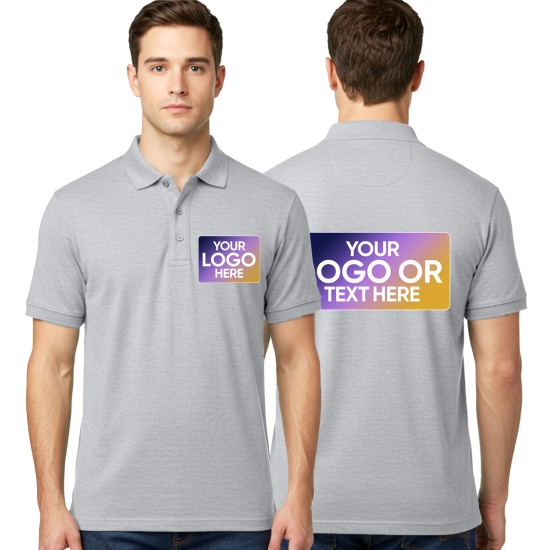 Personalised Custom Printed Front Logo Polo Customised With Back Logo ...
