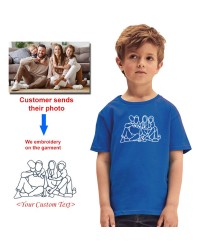 YOUR PHOTO EMBROIDERY ON 100% COTTON KIDS TSHIRT | MEMORY GEMS