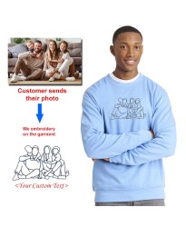 YOUR PHOTO EMBROIDERY ON SWEATSHIRT | MEMORY GEMS