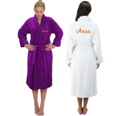 A Back and Front Custom Font TEXT Embroidery Bathrobe