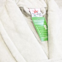 Ivory Cream Luxury Velour Cotton Sustainable Ecological Organic Bathrobe