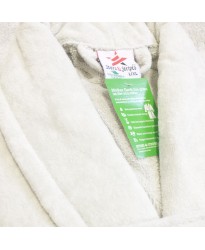 Ivory Cream Luxury Velour Cotton Sustainable Ecological Organic Bathrobe