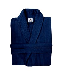 Navy Blue Waffle weave Bathrobe