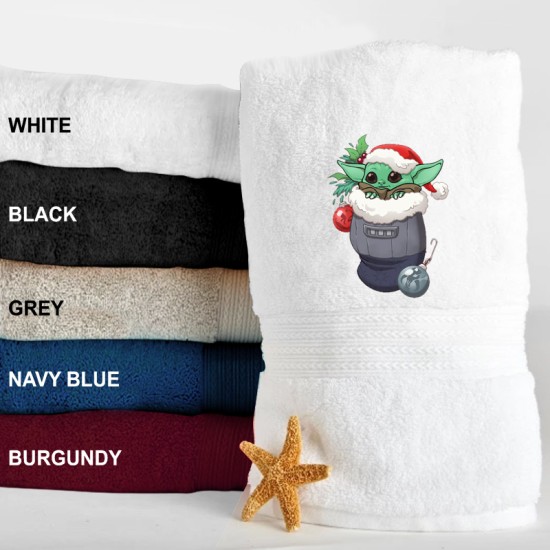 A Cute Baby Christmas Embroidered Terry Towel 500 GSM