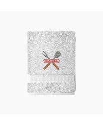 Personalised Embroidered BBQ Towel – Custom Name Text -  Grill Tools Design – Kitchen Gift for Grill Masters & Outdoor Cooks